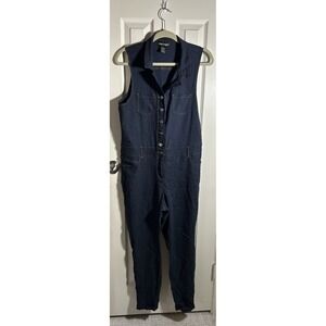 Like an Angel Sleeveless Jumpsuit Women's 2X  Blue Denim‎ Style Stretchy